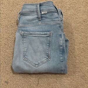 MOTHER High Rise Light Blue Jeans